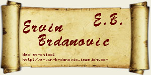 Ervin Brdanović vizit kartica
